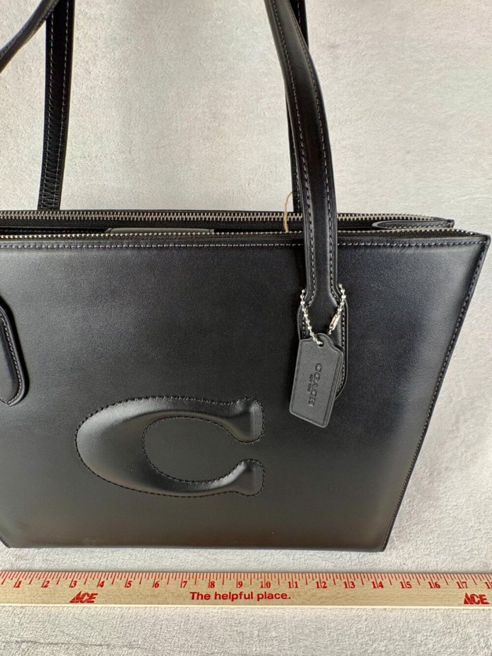 Coach NWT Nina Tote in Black Refined Leather - Picture 8 of 16